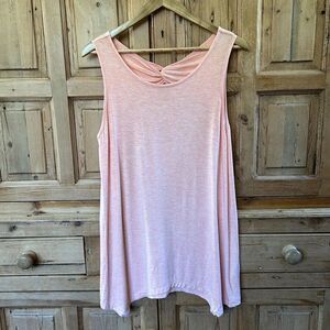 Soft Surroundings Small Orange Sleeveless Blouse Twist Back Tank Salmon Shirt‎